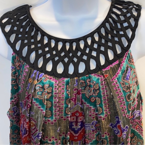 Anthropologie Moulinette Soeurs Linnea Silk Blend Velvet Burnout mini dress S - Picture 9 of 12